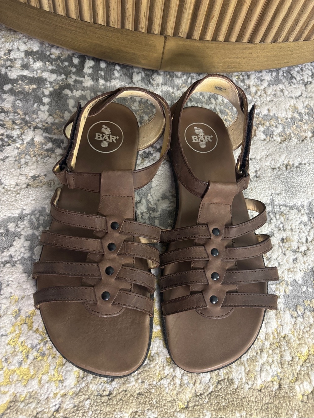 BAR Shoes Germany Women’s Brown Leather Multi Strap Comfort Sandals US 8
